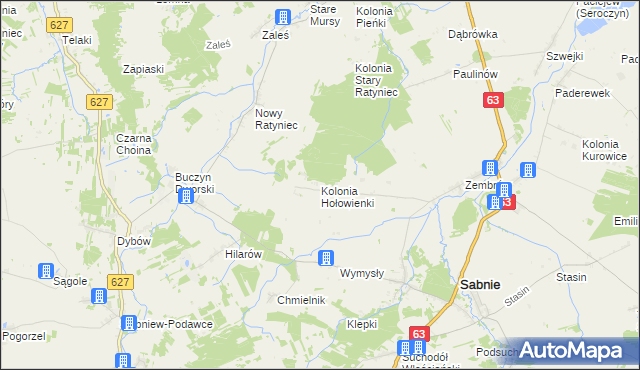 mapa Kolonia Hołowienki, Kolonia Hołowienki na mapie Targeo