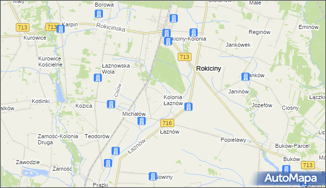 mapa Kolonia Łaznów, Kolonia Łaznów na mapie Targeo