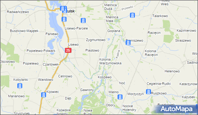 mapa Kolonia Warzymowska, Kolonia Warzymowska na mapie Targeo