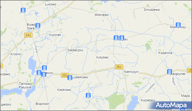 mapa Kołybiec, Kołybiec na mapie Targeo