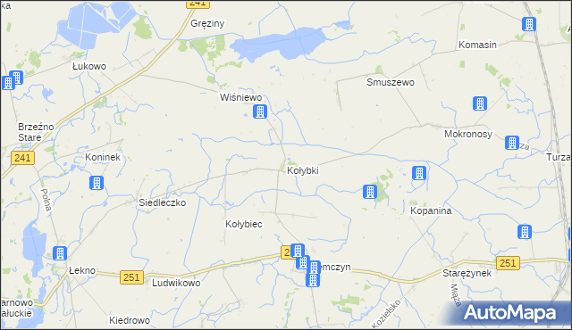 mapa Kołybki, Kołybki na mapie Targeo