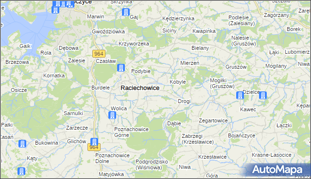 mapa Komorniki gmina Raciechowice, Komorniki gmina Raciechowice na mapie Targeo