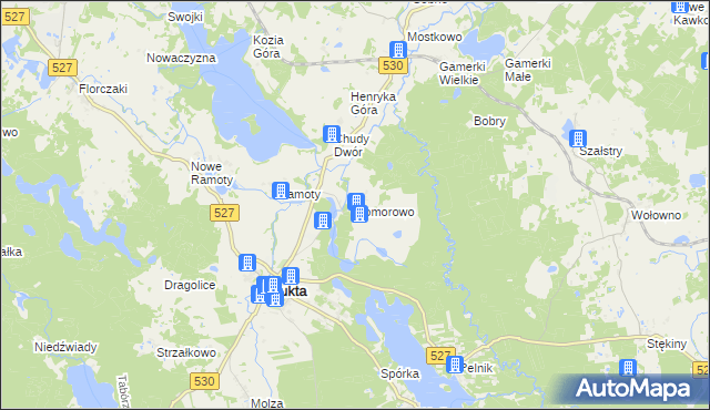 mapa Komorowo gmina Łukta, Komorowo gmina Łukta na mapie Targeo