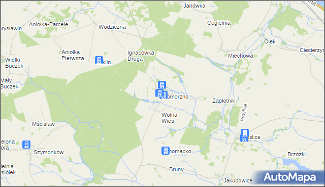 mapa Komorzno, Komorzno na mapie Targeo