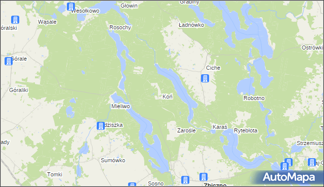 mapa Koń gmina Zbiczno, Koń gmina Zbiczno na mapie Targeo