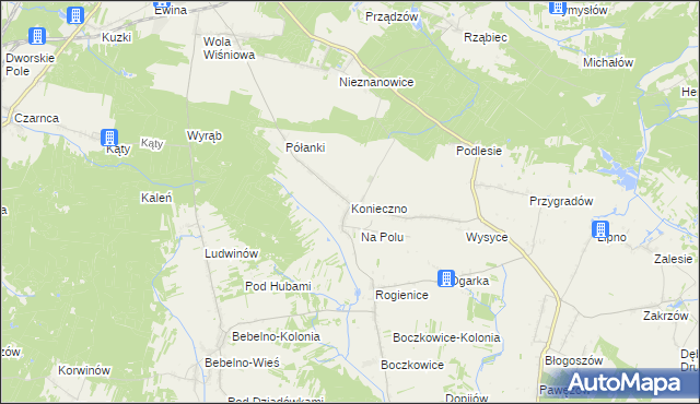 mapa Konieczno, Konieczno na mapie Targeo