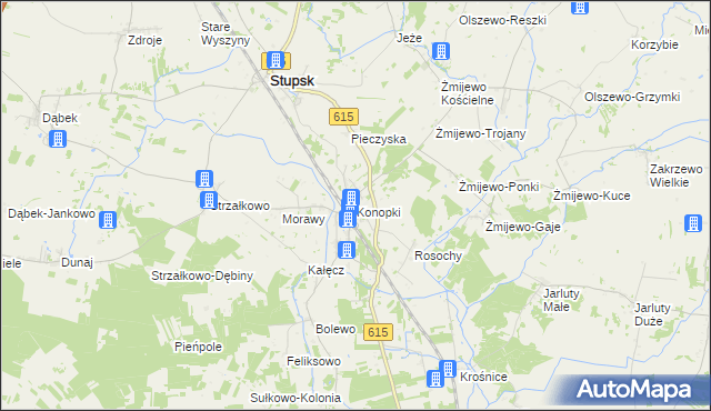 mapa Konopki gmina Stupsk, Konopki gmina Stupsk na mapie Targeo