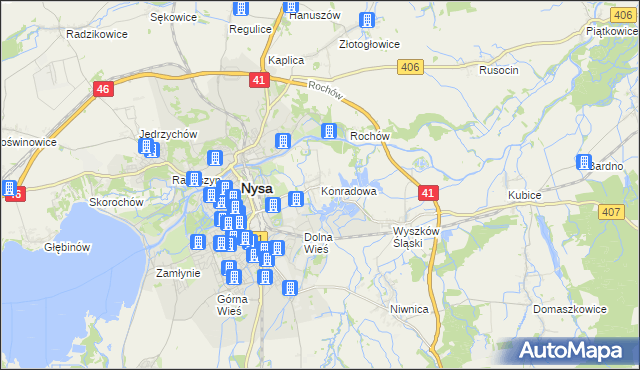 mapa Konradowa, Konradowa na mapie Targeo