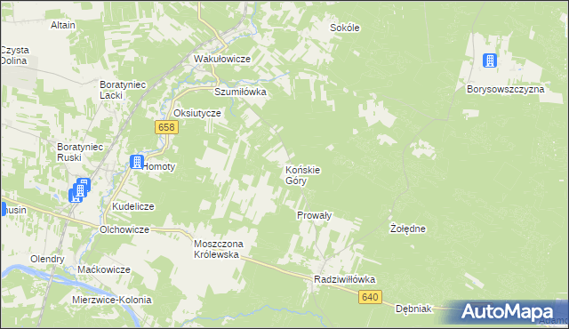 mapa Końskie Góry, Końskie Góry na mapie Targeo