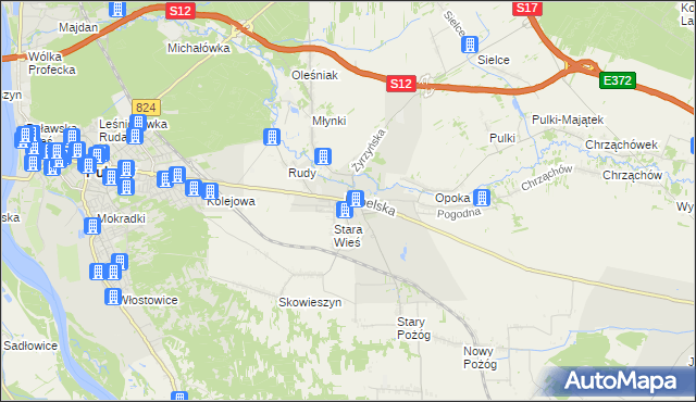 mapa Końskowola, Końskowola na mapie Targeo