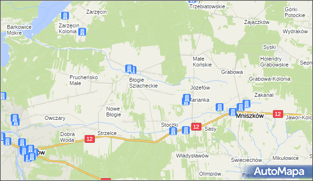 mapa Konstantynów gmina Mniszków, Konstantynów gmina Mniszków na mapie Targeo