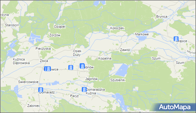 mapa Kopalina gmina Pokój, Kopalina gmina Pokój na mapie Targeo