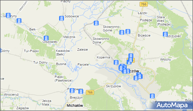 mapa Kopernia, Kopernia na mapie Targeo