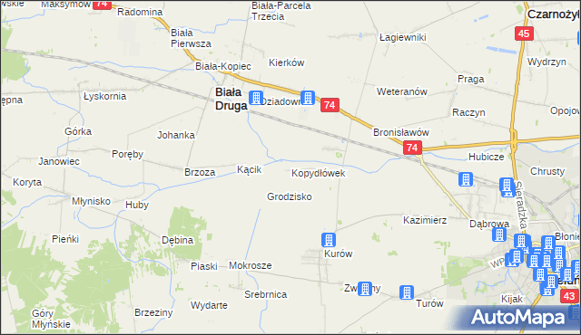 mapa Kopydłówek, Kopydłówek na mapie Targeo