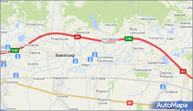 mapa Korniaktów Południowy, Korniaktów Południowy na mapie Targeo