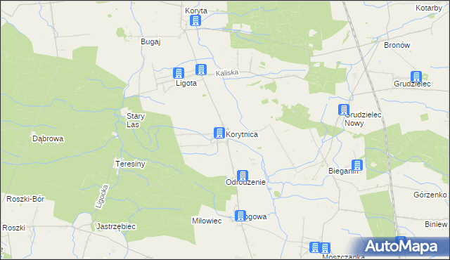 mapa Korytnica gmina Raszków, Korytnica gmina Raszków na mapie Targeo