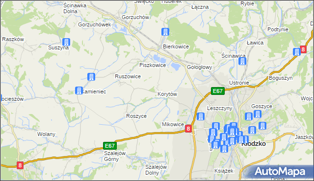 mapa Korytów gmina Kłodzko, Korytów gmina Kłodzko na mapie Targeo