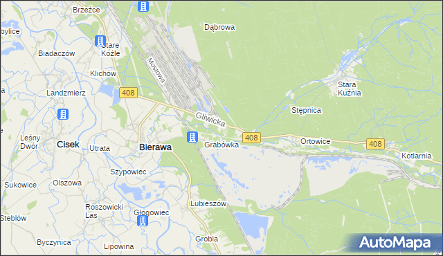 mapa Korzonek gmina Bierawa, Korzonek gmina Bierawa na mapie Targeo