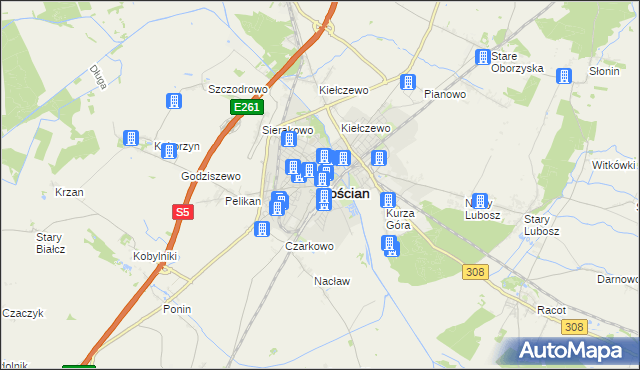 mapa Kościan, Kościan na mapie Targeo