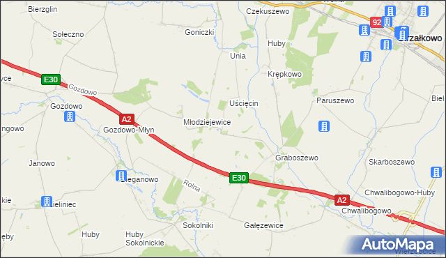 mapa Kościanki gmina Strzałkowo, Kościanki gmina Strzałkowo na mapie Targeo