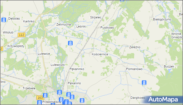 mapa Kościernica gmina Białogard, Kościernica gmina Białogard na mapie Targeo