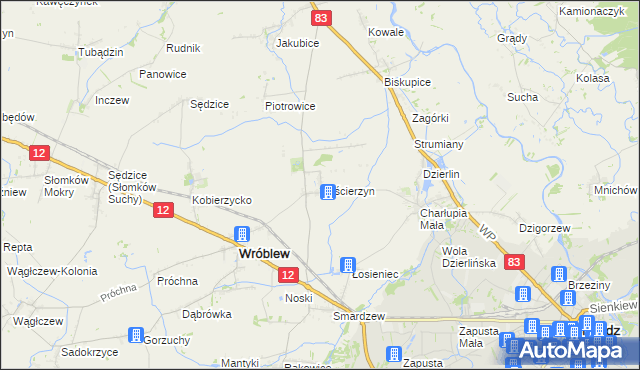 mapa Kościerzyn, Kościerzyn na mapie Targeo