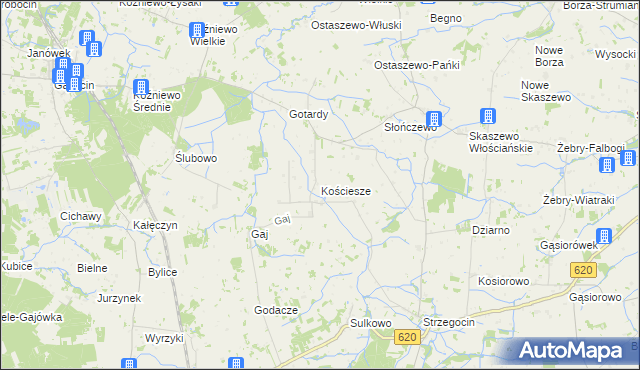 mapa Kościesze, Kościesze na mapie Targeo