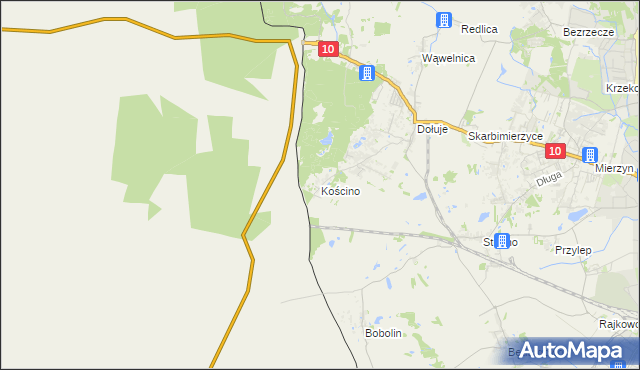 mapa Kościno, Kościno na mapie Targeo