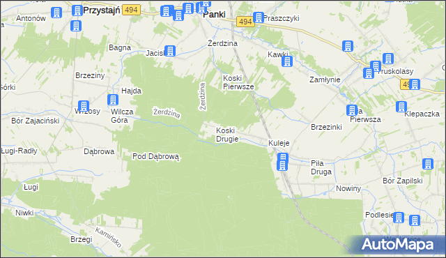 mapa Koski Pierwsze, Koski Pierwsze na mapie Targeo