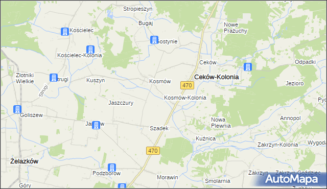 mapa Kosmów-Kolonia, Kosmów-Kolonia na mapie Targeo