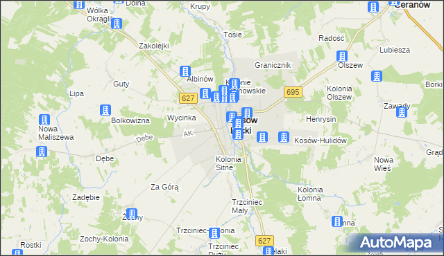 mapa Kosów Ruski, Kosów Ruski na mapie Targeo