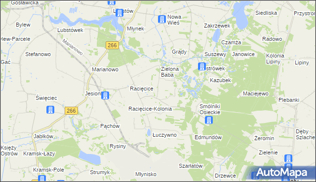 mapa Koszary gmina Sompolno, Koszary gmina Sompolno na mapie Targeo