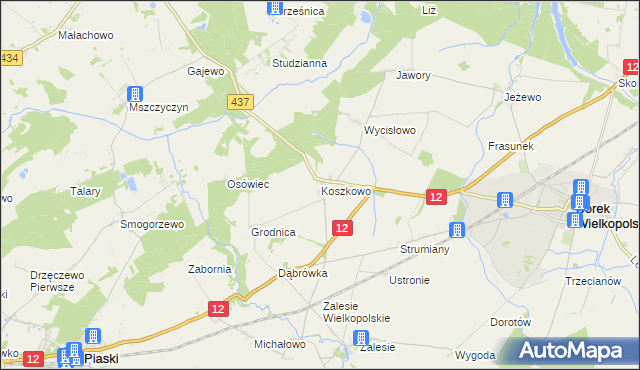 mapa Koszkowo, Koszkowo na mapie Targeo