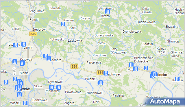 mapa Kosztowa, Kosztowa na mapie Targeo