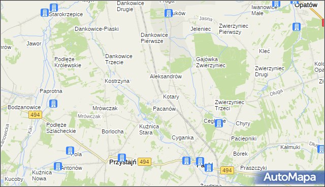 mapa Kotary, Kotary na mapie Targeo