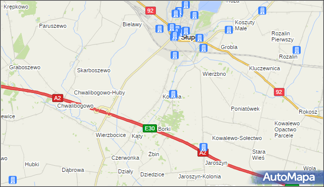 mapa Kotunia, Kotunia na mapie Targeo