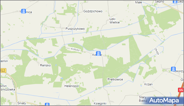 mapa Kotusz, Kotusz na mapie Targeo