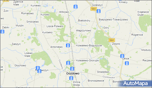 mapa Kowalewo-Boguszyce, Kowalewo-Boguszyce na mapie Targeo