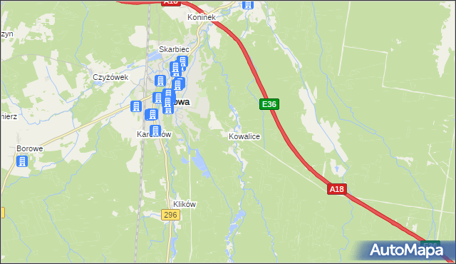 mapa Kowalice, Kowalice na mapie Targeo