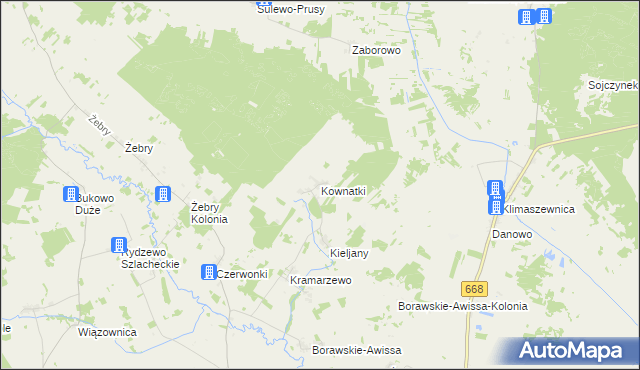 mapa Kownatki gmina Radziłów, Kownatki gmina Radziłów na mapie Targeo