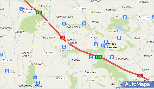 mapa Kozanki Wielkie, Kozanki Wielkie na mapie Targeo