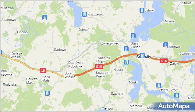 mapa Kozarek Mały, Kozarek Mały na mapie Targeo