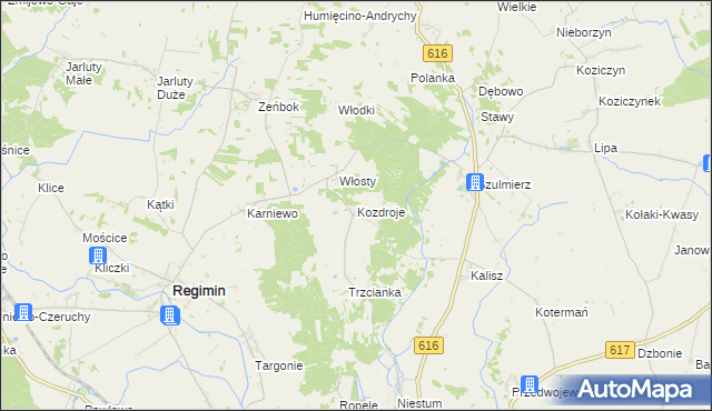 mapa Kozdroje, Kozdroje na mapie Targeo