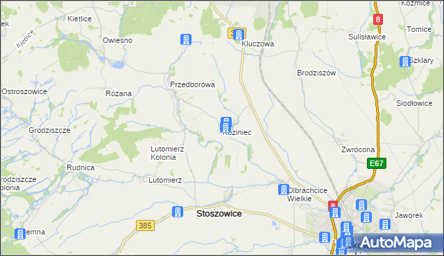 mapa Koziniec gmina Ząbkowice Śląskie, Koziniec gmina Ząbkowice Śląskie na mapie Targeo