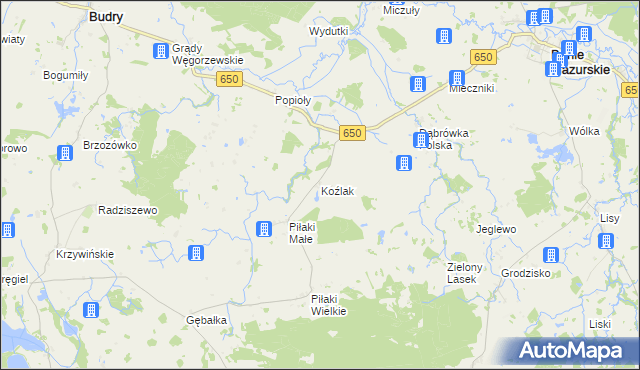 mapa Koźlak, Koźlak na mapie Targeo