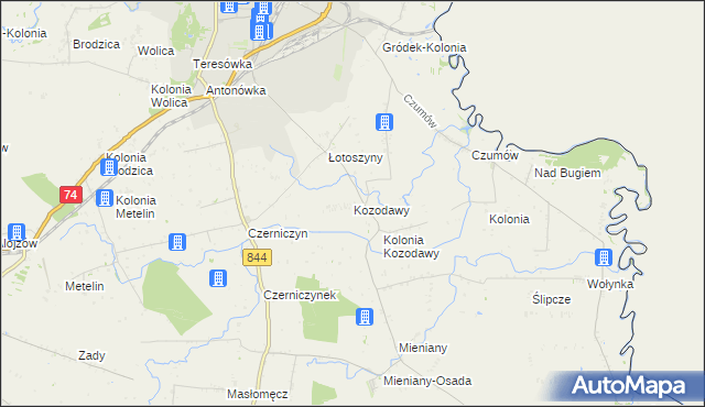 mapa Kozodawy, Kozodawy na mapie Targeo