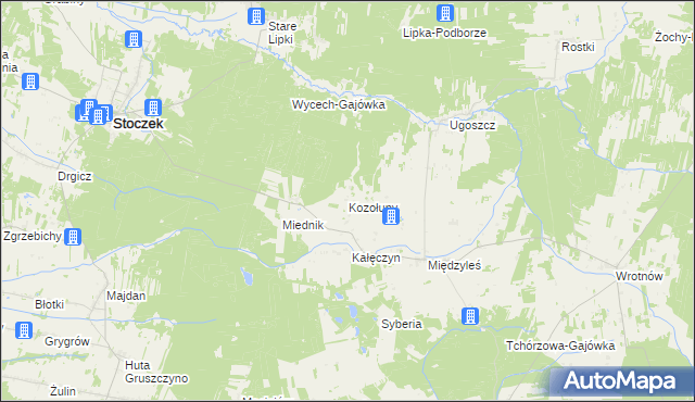 mapa Kozołupy, Kozołupy na mapie Targeo