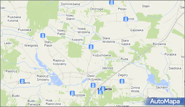 mapa Kożuchówka, Kożuchówka na mapie Targeo