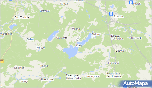 mapa Krąg gmina Śliwice, Krąg gmina Śliwice na mapie Targeo