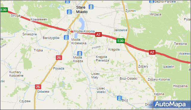 mapa Krągola Pierwsza, Krągola Pierwsza na mapie Targeo